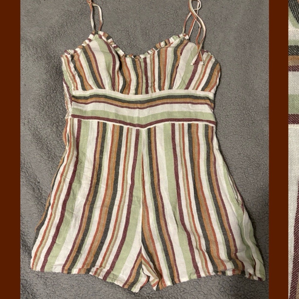🎀 Derek Heart Linen Romper 🎀 Breezy & Chic 🎀 Size M 🎀